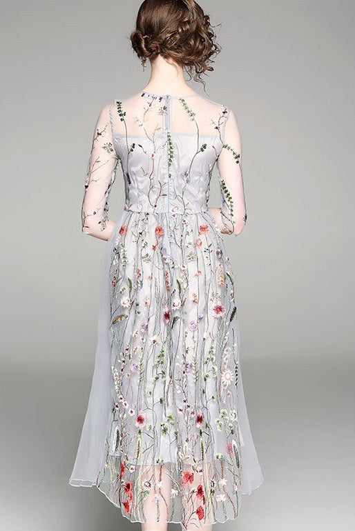 Floral Embroidered Maxi Dress
