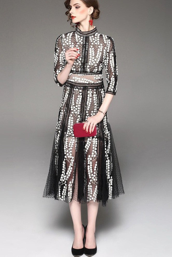 All Embroidered Lace Dress