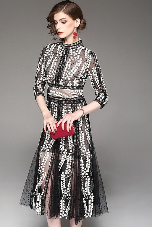 All Embroidered Lace Dress