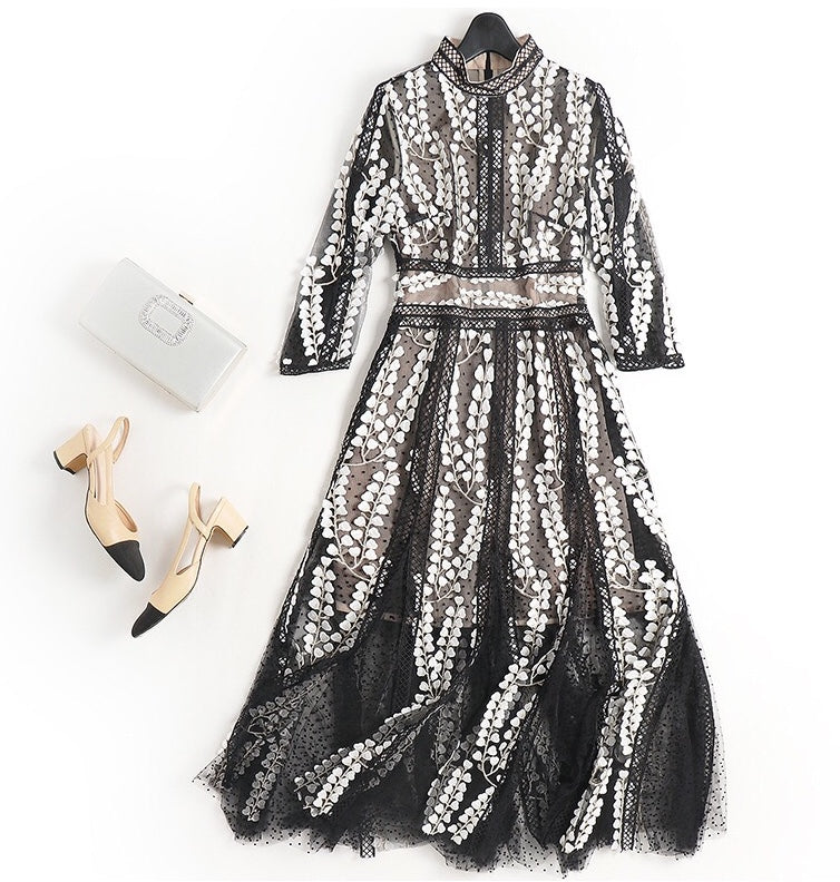 All Embroidered Lace Dress