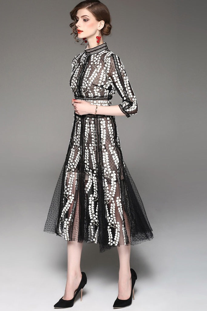 All Embroidered Lace Dress