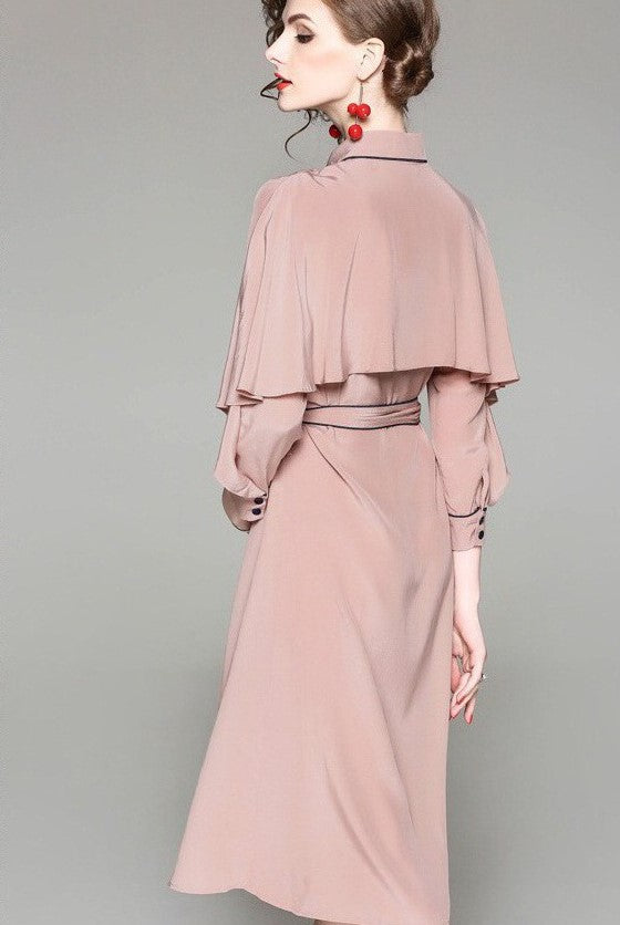 Classic Dress W/ Belt and Ruffle