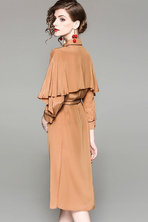 Classic Dress W/ Belt and Ruffle