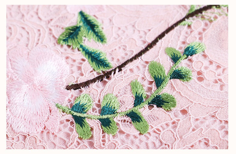 Embroidered Lace Fishtail Dress