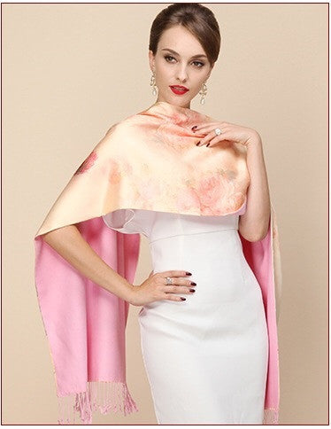 Silk Two Layer Large Scarf