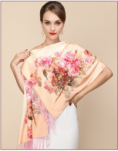 Silk Two Layer Large Scarf