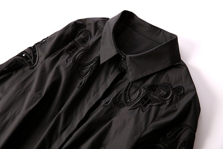 Shirt Dress W/ Cutout Detail