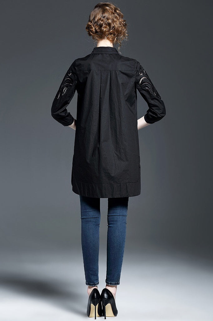 Shirt Dress W/ Cutout Detail