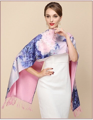 Silk Two Layer Large Scarf