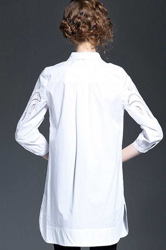 Shirt Dress W/ Cutout Detail