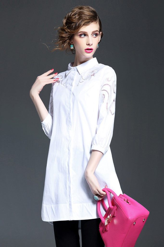 Shirt Dress W/ Cutout Detail