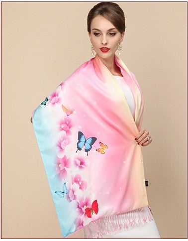 Silk Two Layer Large Scarf