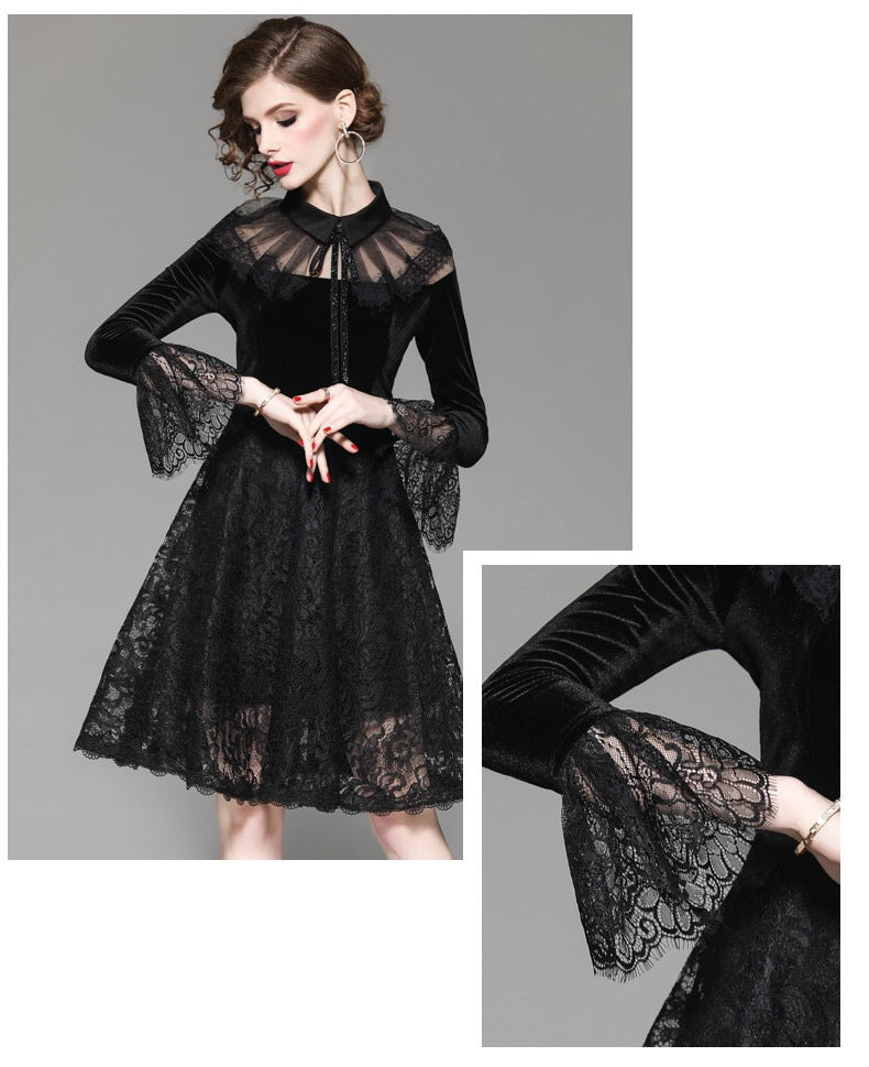 Velvet and Lace Party Dress