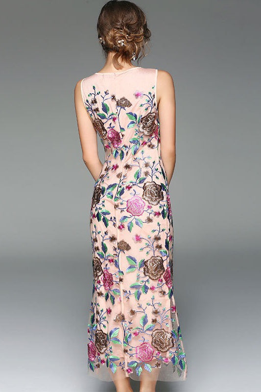 Floral Embroidered Maxi Dress