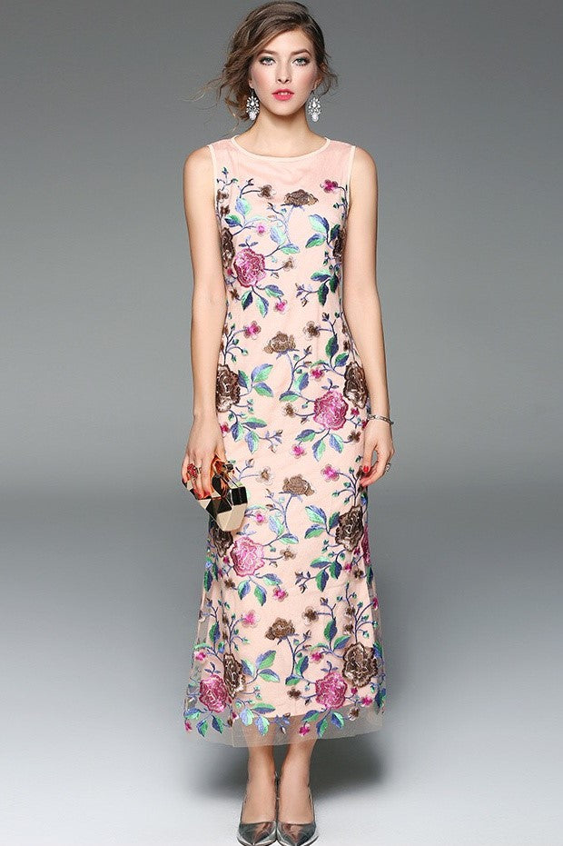 Floral Embroidered Maxi Dress