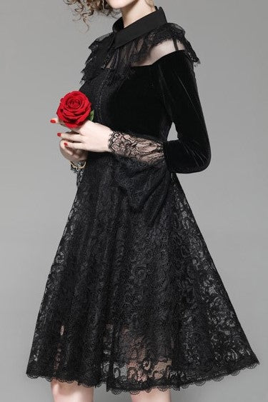 Velvet and Lace Party Dress