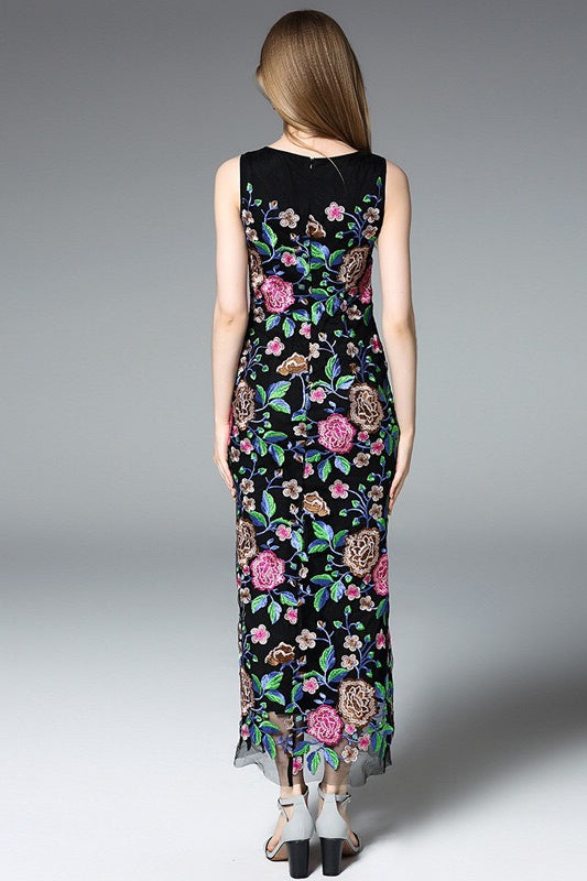 All Floral Embroidered Maxi Dress
