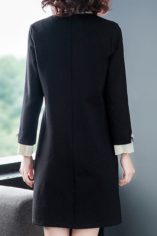 Black Bow Neck A-Line Dress