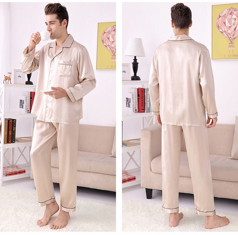 Mens Silk Pajama Set
