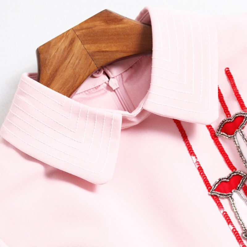 Cotton Dress W/ Bead Detail