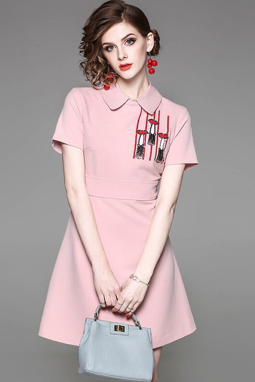 Cotton Dress W/ Bead Detail