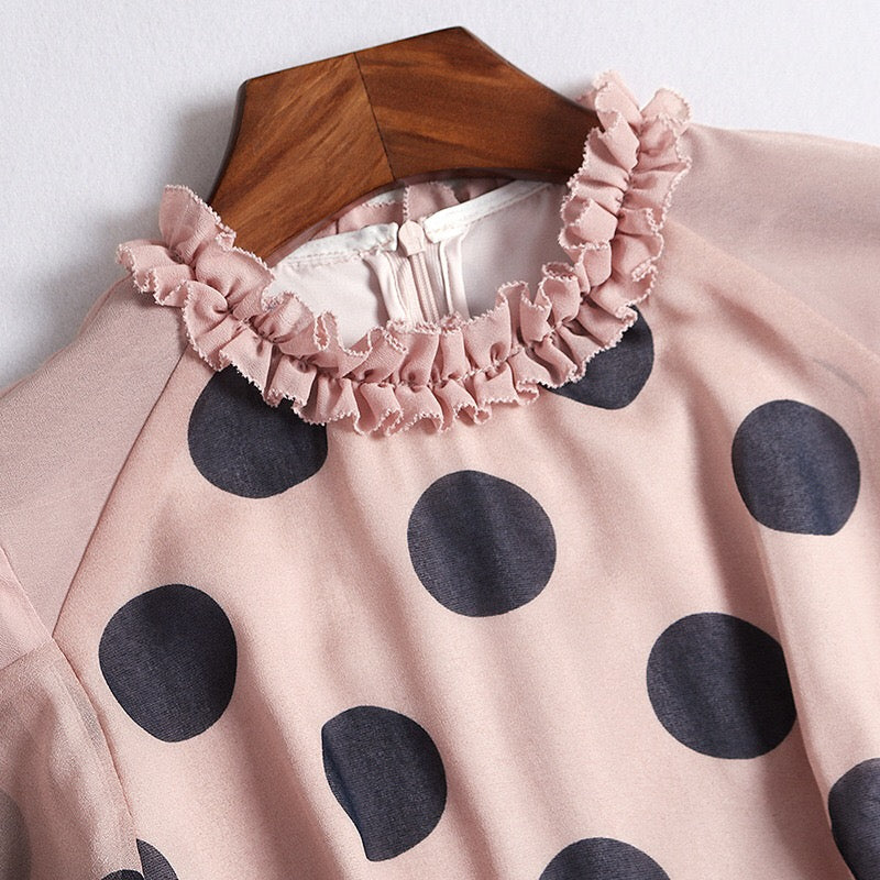 Polka Dot Chiffon Dress
