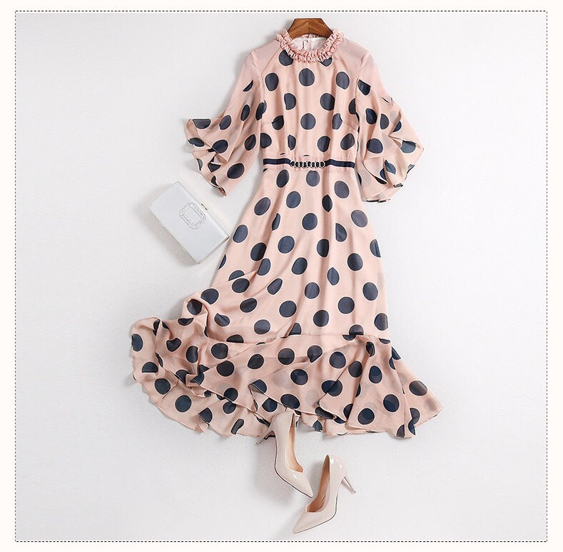 Polka Dot Chiffon Dress