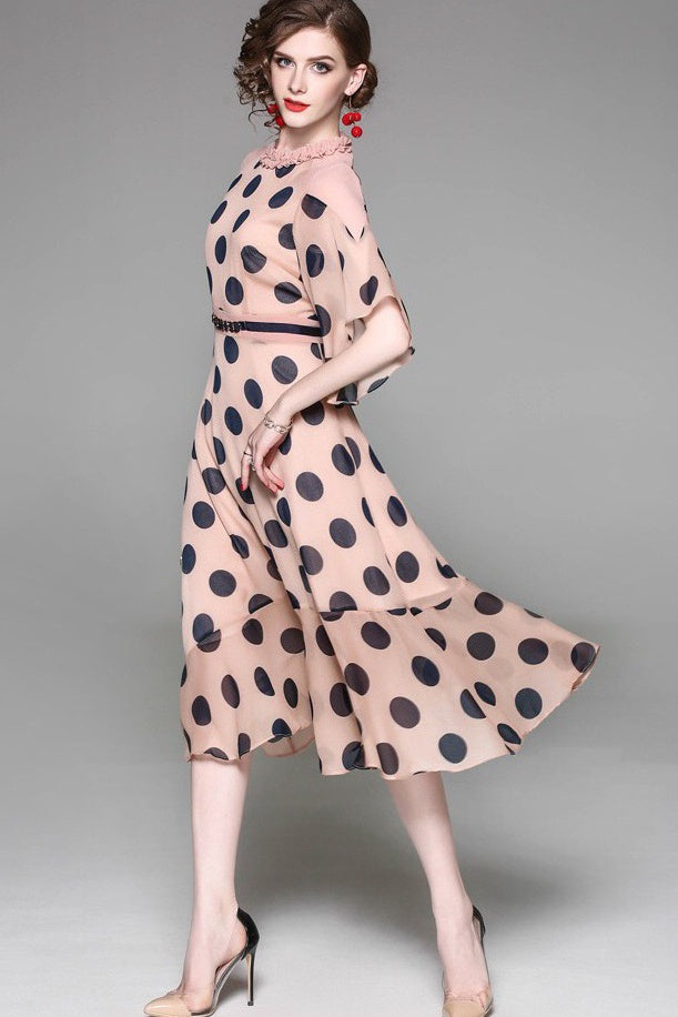 Polka Dot Chiffon Dress