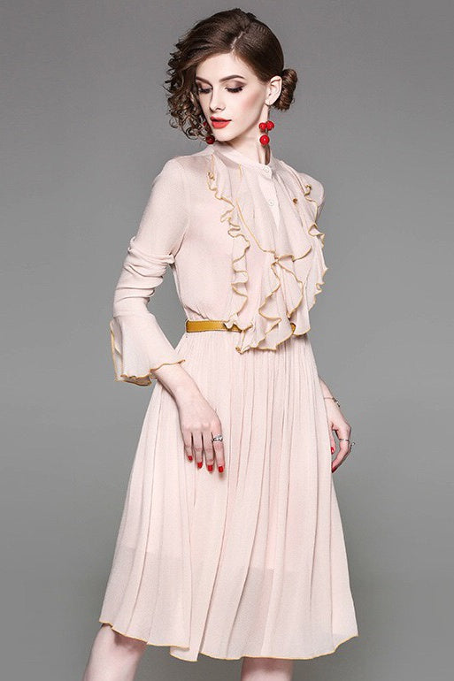 Viscose Dress W/ Ruffle Detail