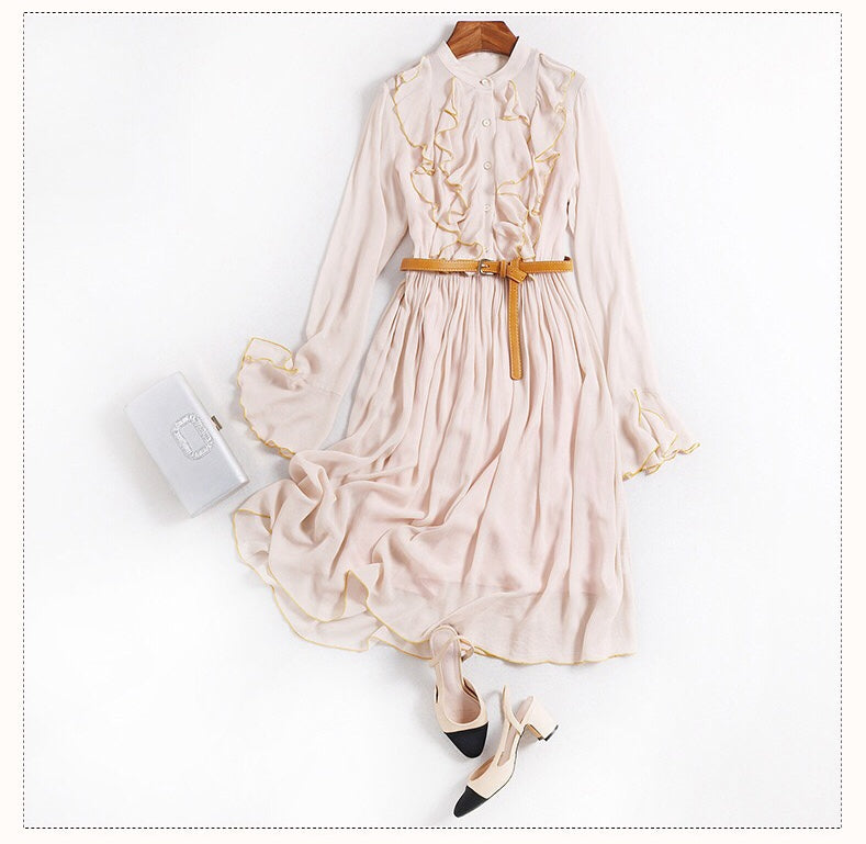 Viscose Dress W/ Ruffle Detail