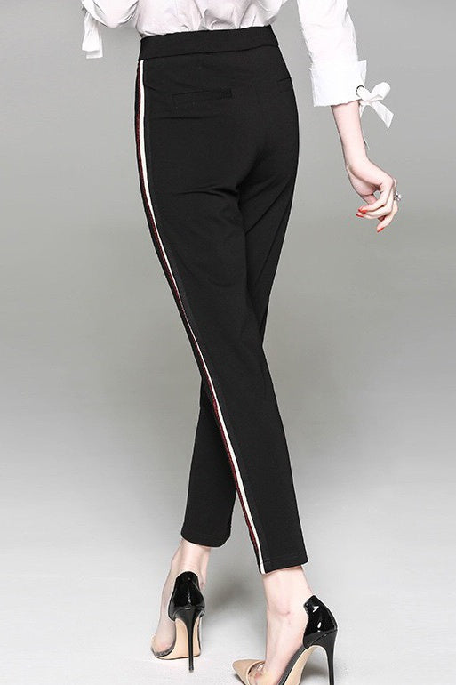 Pencil Pants W/ Stripe Contrast