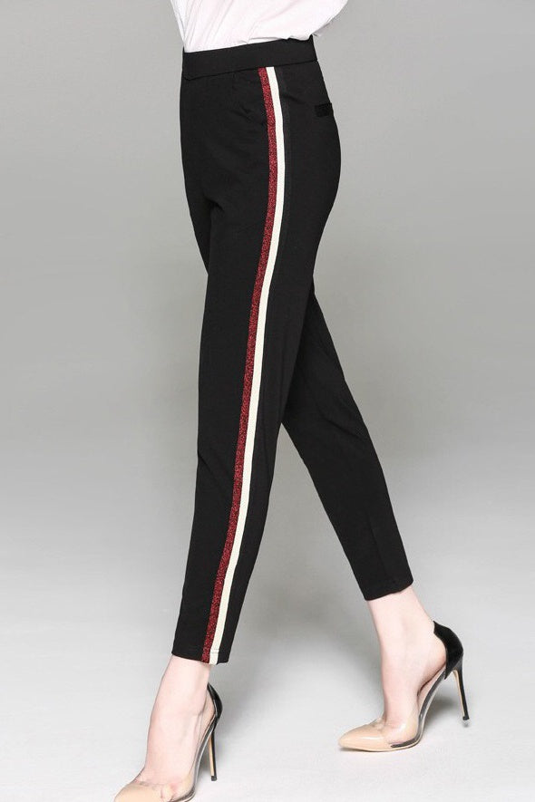 Pencil Pants W/ Stripe Contrast
