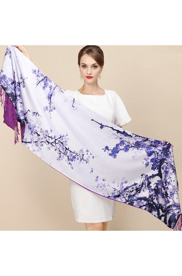 Silk Two Layer Large Scarf