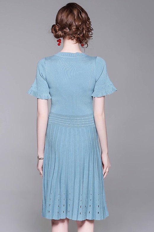 Pleated Viscose and Tencel Dress