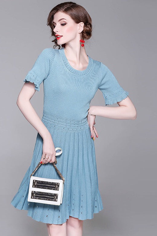 Pleated Viscose and Tencel Dress