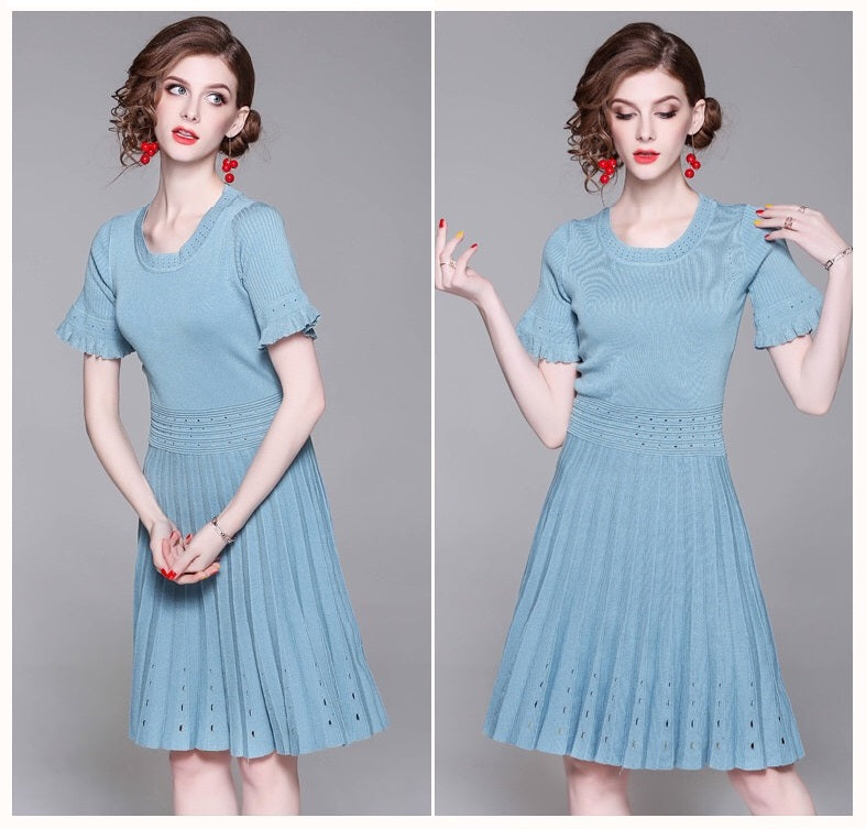 Pleated Viscose and Tencel Dress