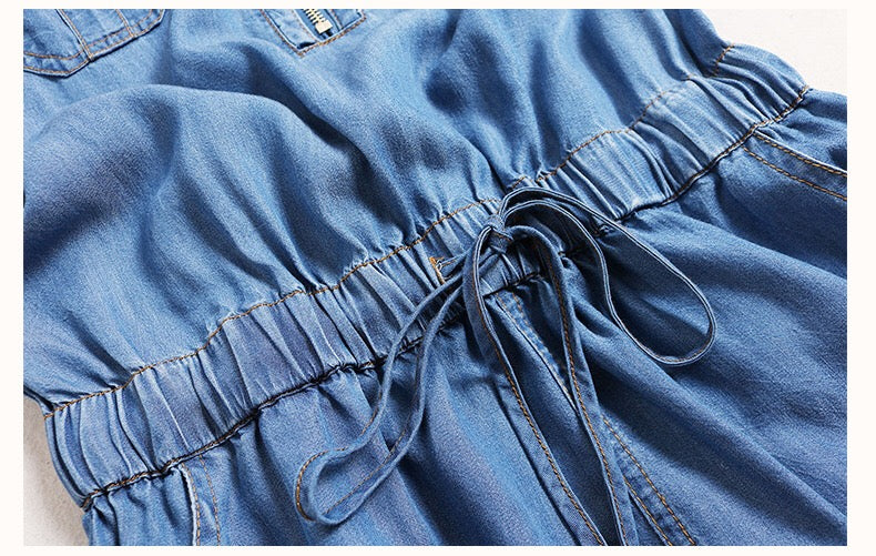 Denim Midi Dress W/ Belt