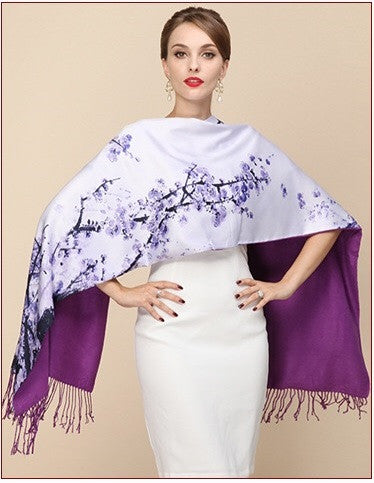 Silk Two Layer Large Scarf