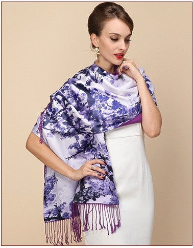 Silk Two Layer Large Scarf