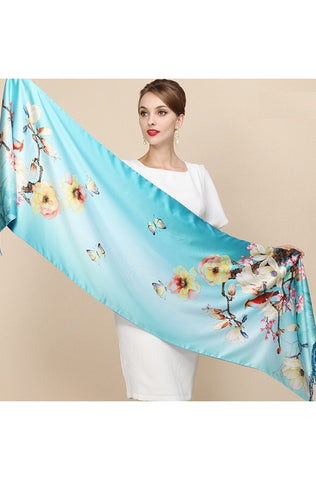 Silk Two Layer Large Scarf