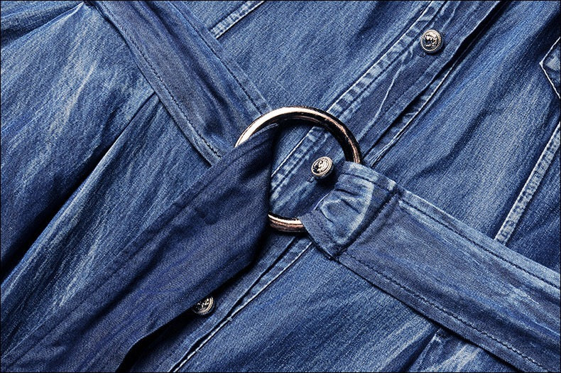 Denim Dress W/ Back Contrast