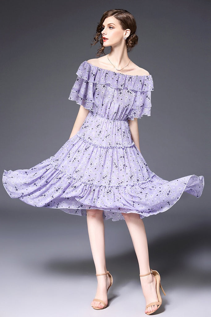 Chiffon Dress W/ Ruffle Detail