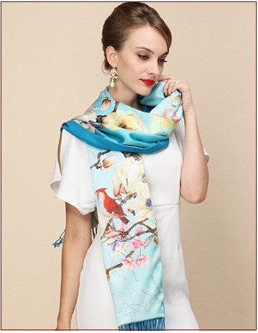 Silk Two Layer Large Scarf