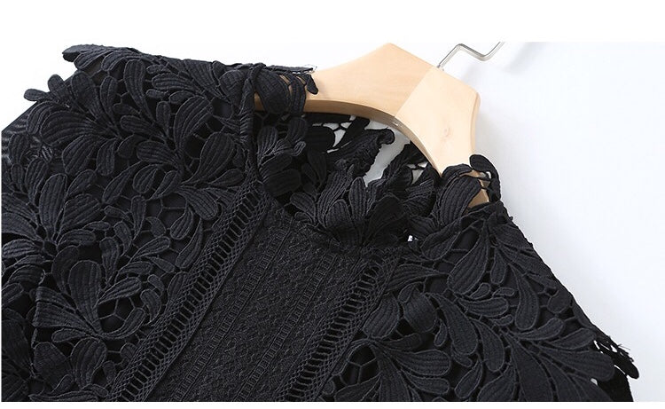 Fishtail Dress W/ Lace Overlay