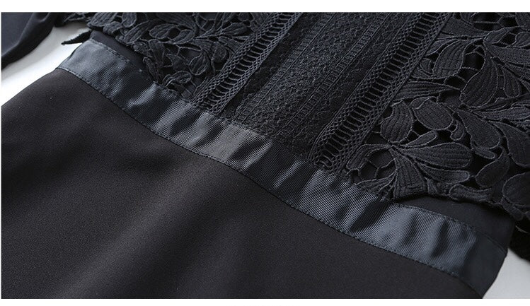 Fishtail Dress W/ Lace Overlay