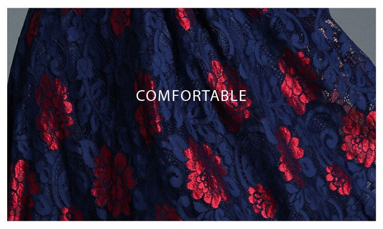 Two Color Flower Lace Dress