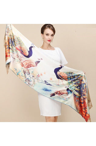 100% Silk Two Layer Large Scarf - Dress Album