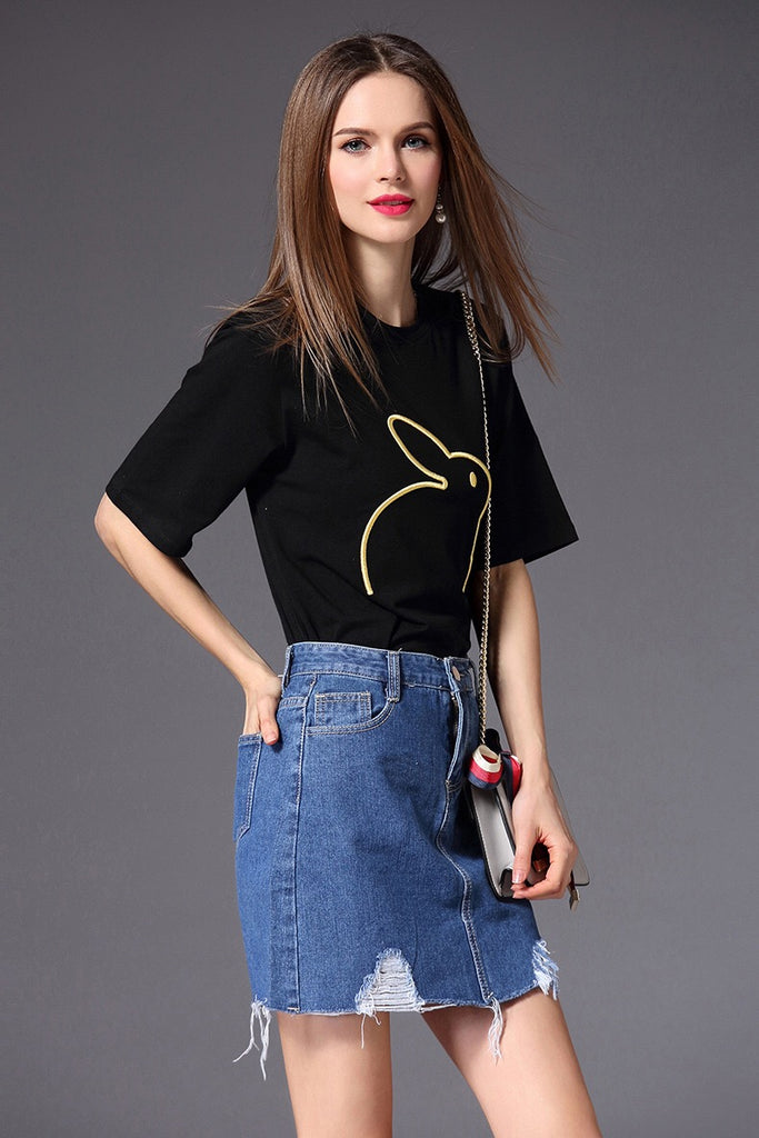 Bunny Embroidered T-Shirt