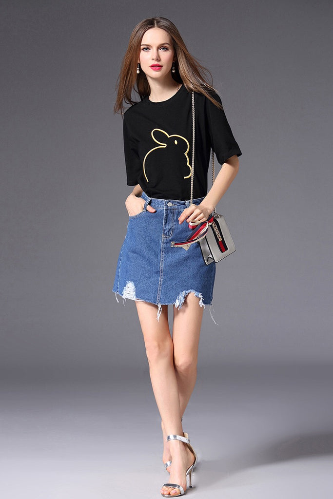 Bunny Embroidered T-Shirt