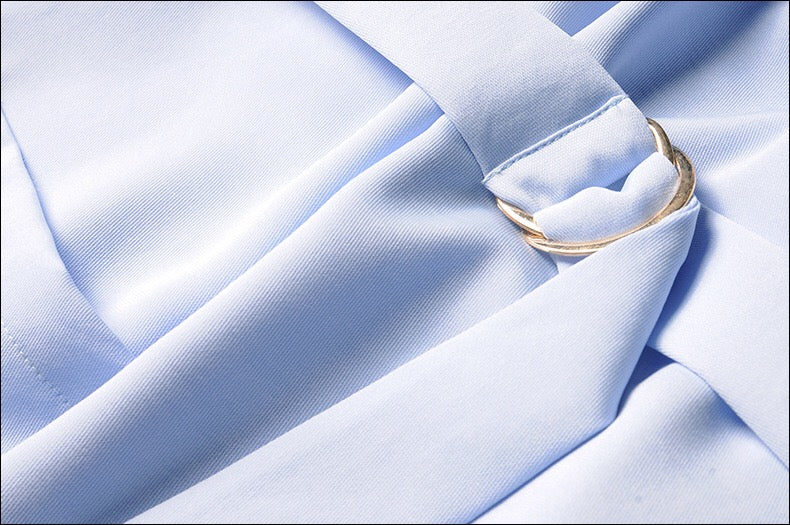 Off Shoulder Dress W/ Choker Neck